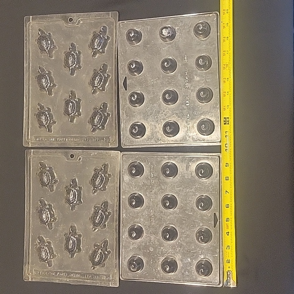 Easter 4 Candy Plastic Molds 2 turtle 2 Chocolate Covered Cherry Molds